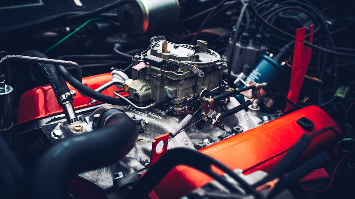 Primer plano del motor de un coche