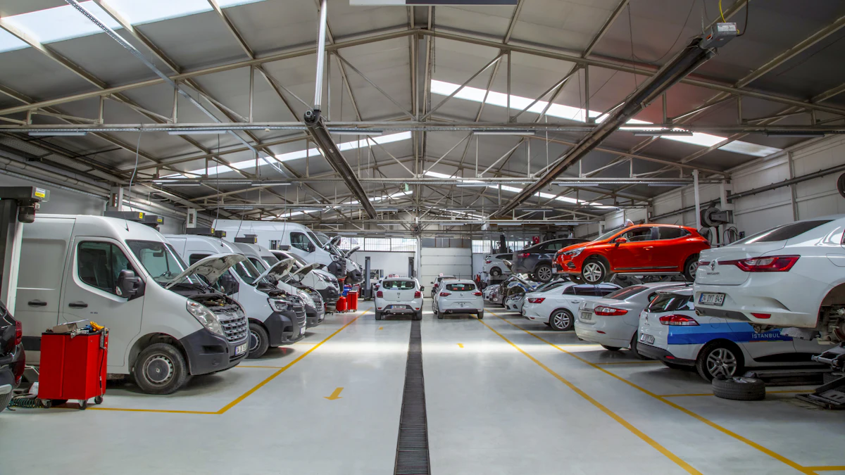 Coches en un taller