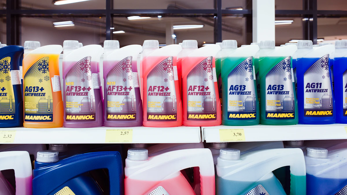 Botellas de anticongelante